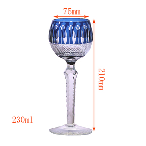 Tinta azul Edo Kiriko <span class=keywords><strong>cristal</strong></span> bohemio corte a mano hermoso patrón vino <span class=keywords><strong>copas</strong></span> de champán 230ml con caja de regalo - Product Image 4