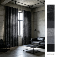 Voilage occultant moderne en tissu jacquard, sur mesure, à motif vague, pour fenêtres baies, arche ou hybrides, anti-poussière
