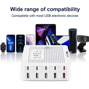 Estación de Carga USB Multi-Puerto de 145W, Hub de Carga Rápida PD + QC para Múltiples Dispositivos para Hogar/Oficina/Aula con Interruptor de Encendido/<span class=keywords><strong>Apagado</strong></span> - Product Image 3