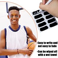 Bandes pour les yeux noirs simples autocollants pour les yeux de sport bandes pour les yeux respirants pour enfants Baseball Football Softball Lacrosse Fans