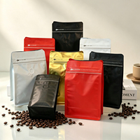 Sachet de café à fond plat facile à ouvrir, mat, refermable avec fermeture éclair, pour grains de café et café moulu – En stock