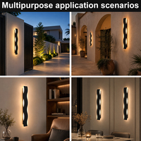 Nouvelle conception de applique murale LED longue et linéaire en forme de S, décoration murale pour la maison, lampe murale pour chambre à coucher, salle de bain, couloir, villa, hôtel
