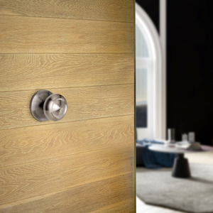 Fedora modèle 70mm acier inoxydable Nickel bouton de porte rond Design moderne poignée d'entrée extérieure finition satinée pour portes en bois - Product Image 2