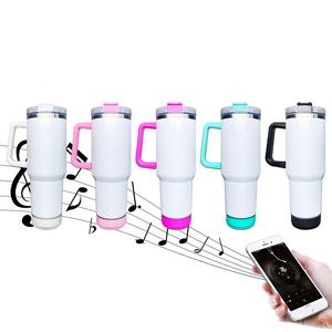 Gobelet isotherme sous vide de 40 oz, vierge pour sublimation, avec poignée et couvercle à paille, pour café, boissons et boissons froides - Product Image 1