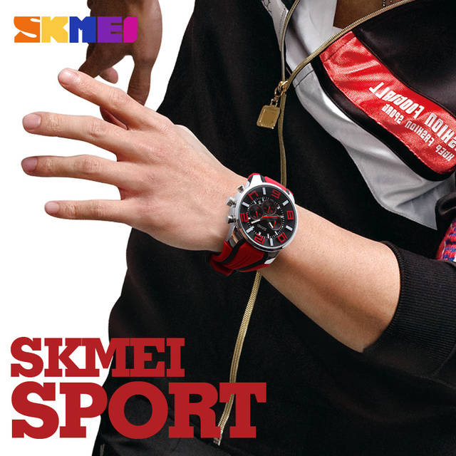 Fashion Men's Quartz Chronograph Wristwatch with Pointer Dial 48MM Zinc Alloy Case Silicone Strap Waterproof Sports Watch