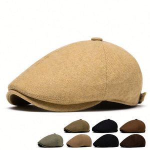 หมวกเบเร่ต์ขนสัตว์วินเทจ ฤดูใบไม้ร่วง ฤดูหนาว ปี 2024 หมวกทรงนิวส์บอย 6 แผง หมวกไอวี่ สำหรับแฟชั่นผู้หญิงผู้ชาย ให้ความอบอุ่น - Product Image 2