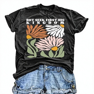 Camisetas cristianas <span class=keywords><strong>para</strong></span> <span class=keywords><strong>mujer</strong></span>, camiseta bonita con diseño de Dios es bueno, regalo religioso de Jesús, camiseta inspiradora con versículo bíblico, camisetas de manga corta - Product Image 1