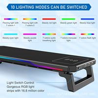 Support d'ordinateur et de moniteur lumineux RGB haute technologie SIHAGE avec HUB et chargeur sans fil intégré pour bureau