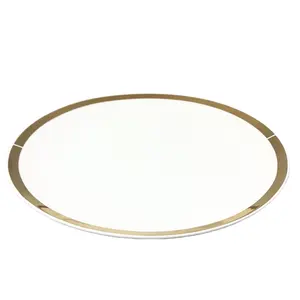 Set Van 2 Gouden Band Oplader Platen Vakantie Tafellandschap Bone China Plaat Keramische Oplader