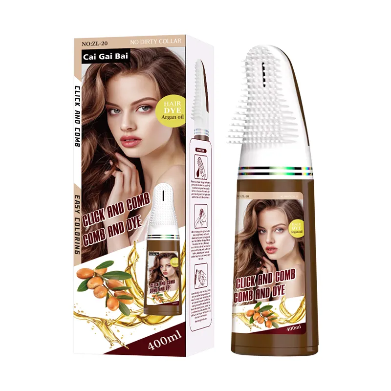 Tarak ile boyalı saçlar için şampuan düşük amonyak doğal bitkisel özü boya şampuanı açık altın kahverengi renk boya