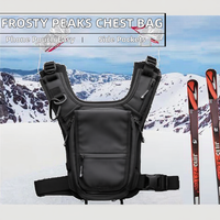 Sac de poitrine minimaliste FROSTY PEAKS pour snowboard/ ski, fermeture éclair, bretelles, poches latérales doubles, téléphone facilement accessible