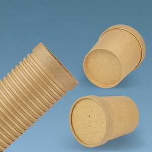 Bol et assiettes peu profonds en <span class=keywords><strong>carton</strong></span> <span class=keywords><strong>kraft</strong></span> biodégradable de qualité alimentaire jetables pour salades à emporter - Product Image 5