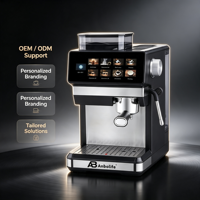 Cafetera Espresso Programable Francesa Anbolife con Pantalla Táctil IMD, Molinillo Integrado, Función de Cold Brew, para el Hogar, OEM