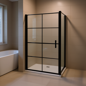 Puertas de Ducha de Vidrio Templado de 39.4x70.1 Pulgadas, Corredizas con Marco, Diseño Minimalista, Forma Rectangular, Grosor de 6 mm - Product Image 2