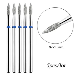 5 piezas/lote de brocas de diamante para uñas, fresas para manicura, cortacutículas, puntas de cortaúñas, accesorios y herramientas - Product Image 3
