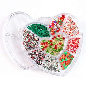 9 décorations d'ongles de Noël en forme de cœur, clochettes de dessin animé en résine, étoiles, sapins de Noël, bonhommes de neige - Product Image 5
