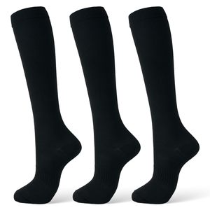 Chaussettes de compression médicales en <span class=keywords><strong>nylon</strong></span> et élasthanne, hauteur genou, 15-20 mmHg, avec logo personnalisé, pour la course et le baseball - Product Image 1