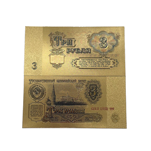7 adet özel yeni eski sovyetler birliği 1 3 5 10 25 50 100 para PVC 24k altın folyo kaplama banknot - Product Image 3