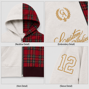เสื้อฮู้ดดี้ปักลาย 3 มิติ แบบสั่งทำพิเศษ 450 กรัม ผ้าฝ้าย 100% เฟรนช์เทอร์รี่ ลายสก็อตต่อผ้า พิมพ์ลายกราฟิก ทรงบ็อกซี่ พรีเมียม สตรีทแวร์ สำหรับผู้ชาย - Product Image 3