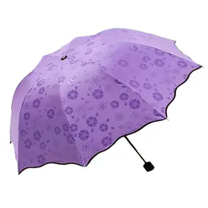 저렴한 가격 매직 우산 꽃 피 물 UPF50 + 로고가있는 수동 우산