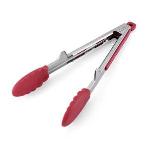 Pinces alimentaires Db 13,4 pouces avec poignées en nylon et silicone, spatules métalliques durables pour cuisine, barbecue, buffet - Product Image 1