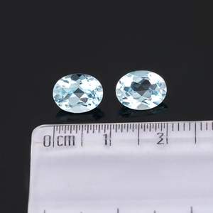 YASHEE Topacio azul cielo natural de 9x7 mm, corte brillante ovalado, piedra preciosa de calidad AAA para la fabricación de joyas - Product Image 2