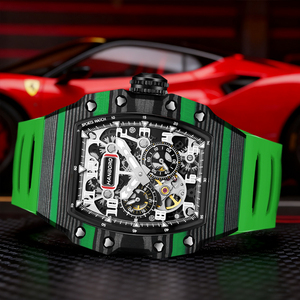 <span class=keywords><strong>Orologio</strong></span> Meccanico <span class=keywords><strong>Automatico</strong></span> <span class=keywords><strong>Unisex</strong></span> di Alta Qualità con Quadrante in Cristallo Zaffiro e Cinturino in Acciaio Inossidabile, Design Shamrock King - Product Image 6