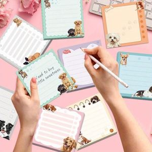 600pcs Cute <b>Sticky</b> <b>Notes</b> 8 Adorable Cartoon Breeds Paper Memo Pads with Smooth Adhesive 3.1x3.1 Inch 4 Pastel Colors - Product Image 4
