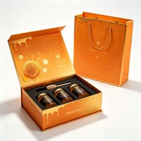 Boîte cadeau magnétique de luxe pour miel, écologique, personnalisable avec logo couleur, pour la santé et le bien-être, avec mousse, vente en gros
