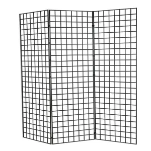 2'x6' Perfect Black Wire Mesh Metal Z Unit Wall Shelf Storage Rack Grid Wall Panels For Clothing Retail Display