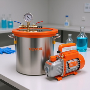 Cámara de Desgasificación al Vacío Vevor de 5 Galones, Bomba de Una Etapa de 3.5 CFM, Recipiente a Presión de Acero Inoxidable, Uso en Laboratorio - Product Image 2