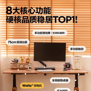 Chaochao Electric Height Adjustable <b>Desk</b> Solid Wood Dual Motor Automatic Office <b>Computer</b> <b>Desk</b> 1.3M 1.5M 1.8M - Product Image 2