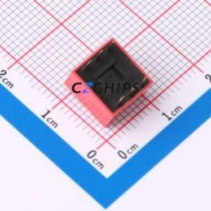 DS-03-R DIP Switch Through hole Component (THT) Switch ( Number of Switch Sections: 3 )( Lead Spacing: 2.54mm )( Color: Red ) - Product Image 2