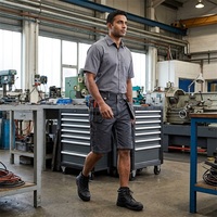 Shorts de travail en toile de coton multi-poches robustes pour hommes, pantalons de travail pour chantier
