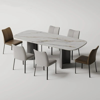Chaise de salle à manger moderne en métal rembourrée avec dossier pour hôtel et bureau