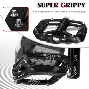 Pédales de vélo BUCKLOS scellées à 3 roulements, en alliage d'aluminium CNC, antidérapantes, pour <span class=keywords><strong>VTT</strong></span> et vélo de route, plateforme large, pièces de cyclisme - Product Image 4
