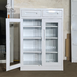 Armoire de rangement de <span class=keywords><strong>chaussures</strong></span> en acier avec étagère amovible et <span class=keywords><strong>portes</strong></span> en verre - Product Image 4