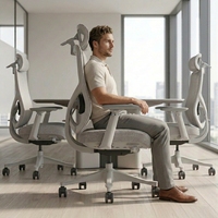 Nouvelle Chaise de Bureau Ergonomique Confortable pour Réunions, Chaise de Direction Pivotante en Maille Rembourrée Inclinable pour Ordinateur, Qualité Premium