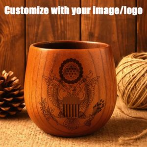 Mug en bois personnalisé pour vin/café, cadeau du 250e anniversaire des États-Unis, gravé au laser, tasse à bière pour fête |   Cadeau du Jour de l'Indépendance - Product Image 3