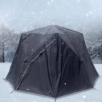 Tente de pêche sur glace d'hiver, triple couche, en coton Oxford sphérique, coupe-vent, zéro degré, ouverture rapide automatique, portable