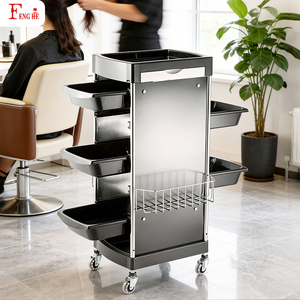 Carrito Rodante <span class=keywords><strong>de</strong></span> 5 Niveles para Salón <span class=keywords><strong>de</strong></span> Belleza, Equipo <span class=keywords><strong>de</strong></span> Almacenamiento para Peluquería con Marco <span class=keywords><strong>de</strong></span> Acero Inoxidable para Salón <span class=keywords><strong>de</strong></span> Belleza - Product Image 5