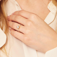 Anillo de Compromiso y Boda Gemnel de Oro de 14k con Banda de Diamantes de 1 Quilate para Mujer