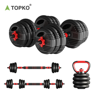 TOPKO-Ensemble d'haltères réglables multifonctions 15kg/20kg/30kg/40kg, haltères de musculation réglables, nouvel arrivage