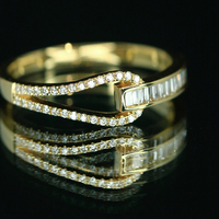 Aazuo, joyería fina auténtica, oro blanco sólido de 18 quilates, oro amarillo, diamantes naturales, anillo de compromiso, regalo para mujer, joyería de uso diario