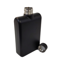 Bouteille d'eau portable A6 500 ml en acier inoxydable, étanche, plate, réutilisable, mince, type carnet de notes, gourde métallique sans plastique
