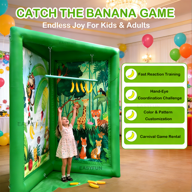 EASYFUN Factory Customized Inflatable Banana Catching Game Catch the Stick Game Hands Eyes Fast Chips Quick Reaction Game