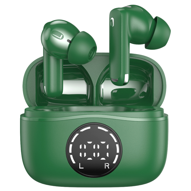 Huien HE-076A Wireless Earbuds for 5.3 ANC+ENC Deep Bass Stereo Sound IPX4 Waterproof LED Touch Control Mini Design