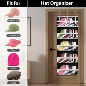 Over The Door <b>Hat</b> Organizer 33x15x85cm Clear Pockets For Baseball Caps Storage Rack Behind Door Wall Hook Type - Product Image 5
