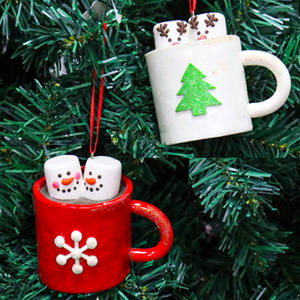 Haute qualité fait à la main noël paillettes Cupcake bonhomme de neige avec renne bois pendentif ornement pour arbre de noël fête cadeaux décor - Product Image 1