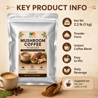 Poudre de café aux champignons pour la santé intestinale, mélange de 10 champignons, certifiée GMP, fabriquée en Chine
